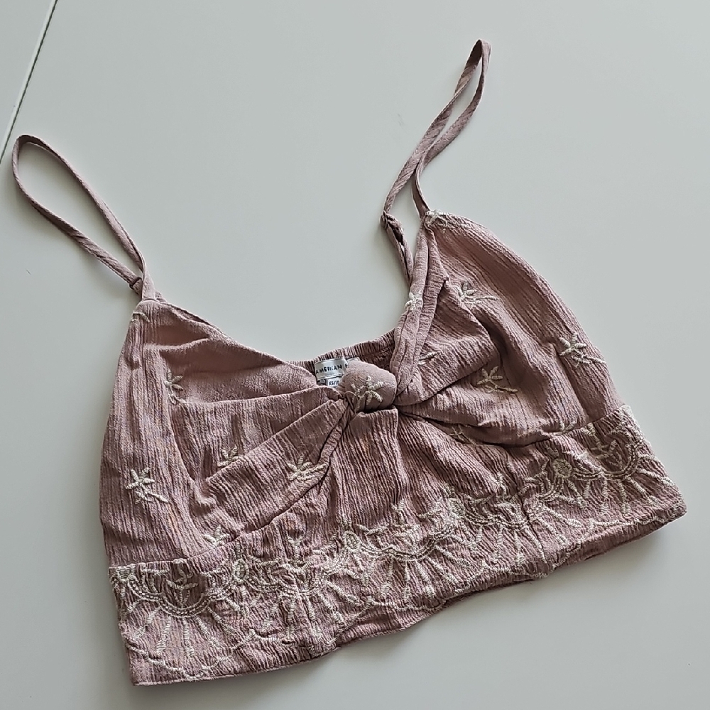American Eagle Outfitters Mauve Embroidered Camisole